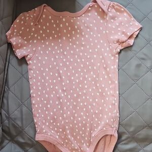 Cloud Island Pink and White Bodysuit with Polka Dots